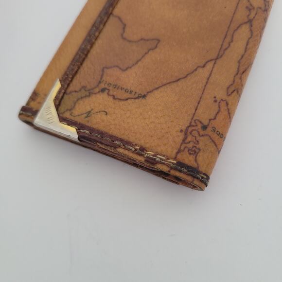 ALVIERO MARTINI 1° CLASSE Wallet Key Case Geo 6 hooks Holder Map Leather Italian - Picture 10 of 10